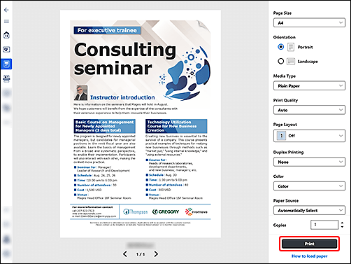 Ábra: Canon PRINT képernyő